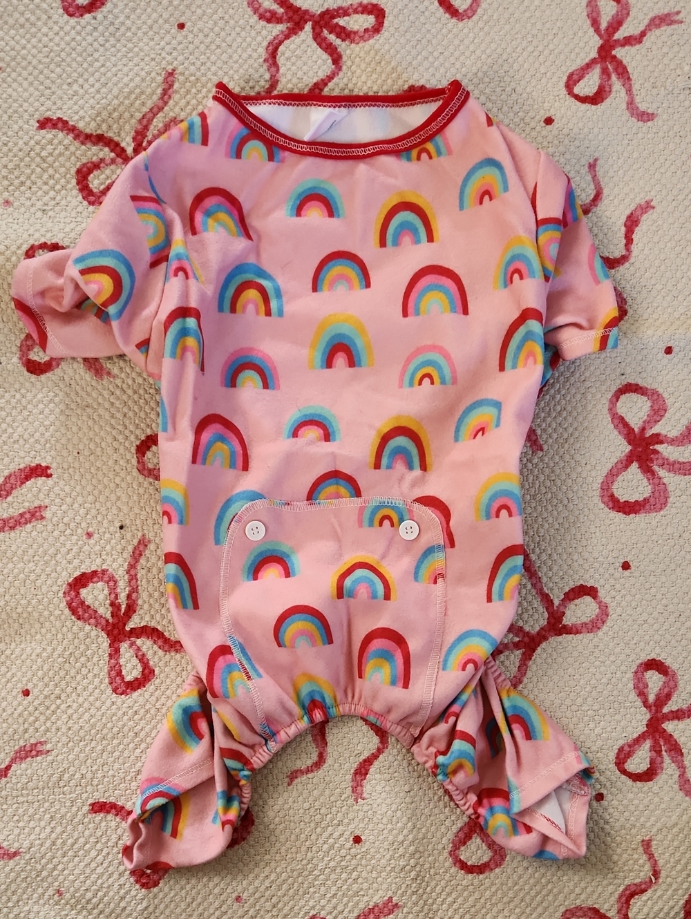 Pink Rainbow Print Dog Pajamas